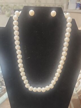 3pcs/Set Pearl Beaded Jewelry Set, Fashion Minimalist Rhinestone Circle Clasp